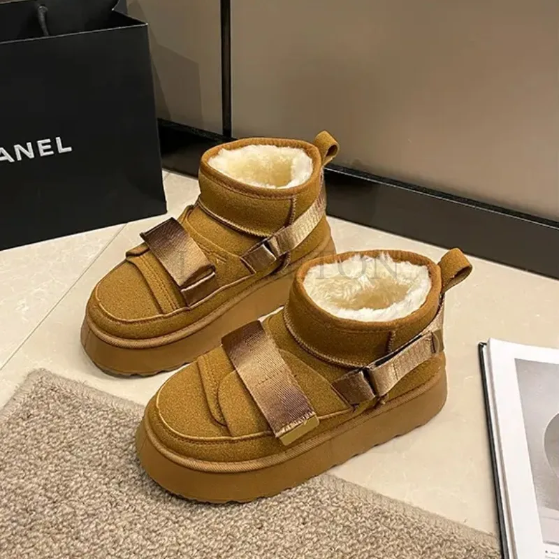 

Cow Suede Winter Women's Shoes Fashion 2023 Snow Boots for Flat Designer Platform Boots Casual Thickening Luxury Sneaker