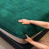WASART Winter warm solid flannel bed sheet elastic fitted sheet mattress protector cover 150x200cm single double queen king size 5
