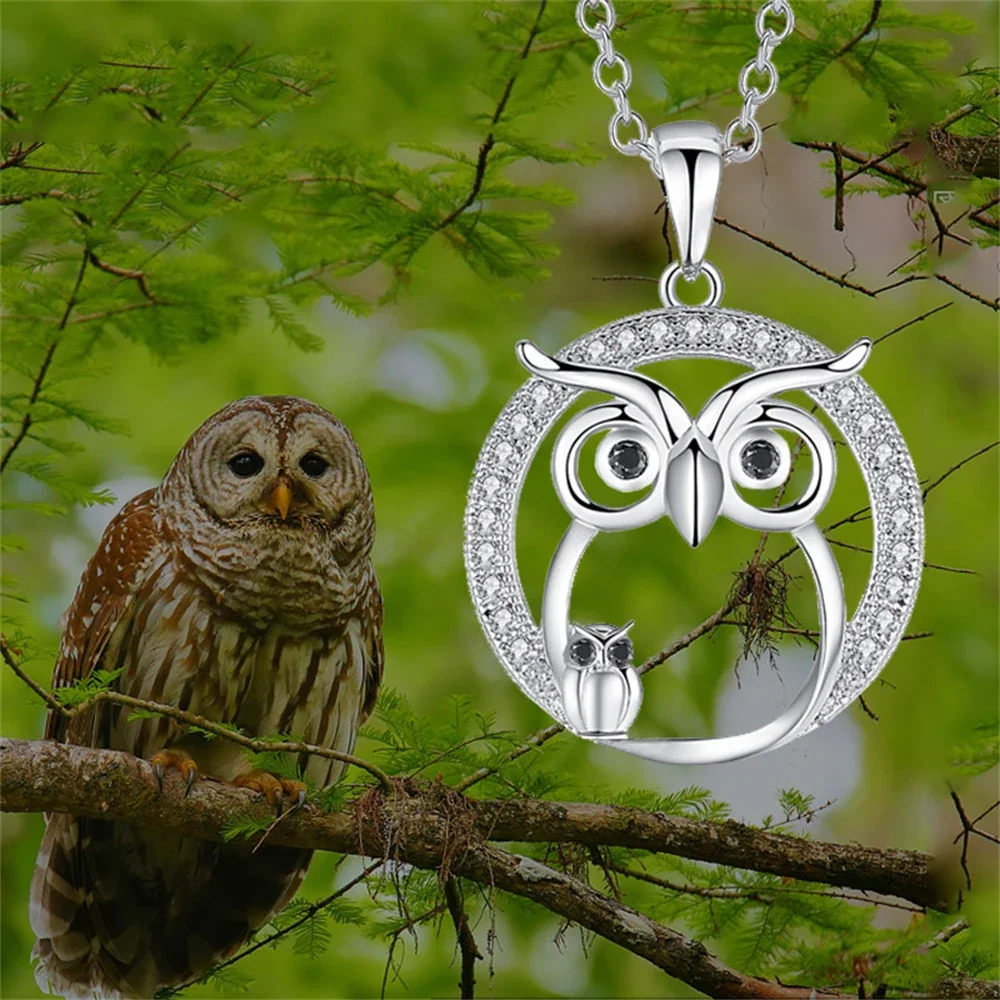 

Delicate Owl Zircon Necklace for Women Girls Exquisite Hollow Animal Pendant Clavicle Chain Choker Jewelry Accessories Gifts