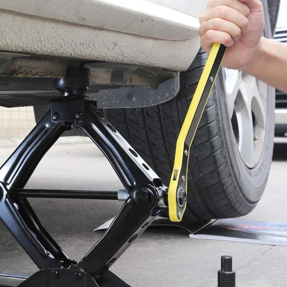 2,5 T/1,5 T Auto Scissor Jack Auto Notfall Kurbel Lift Stehen arbeitssparende Ratsche Effiziente Reifen ändern Fahrzeug Werkzeug – Detail 12