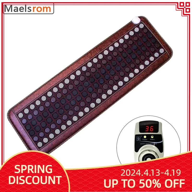 Far Infrared Heating Pad Natural Jade Tourmaline Stones Heating Mat For Pain Relief with Smart Controller Adjustable Temp