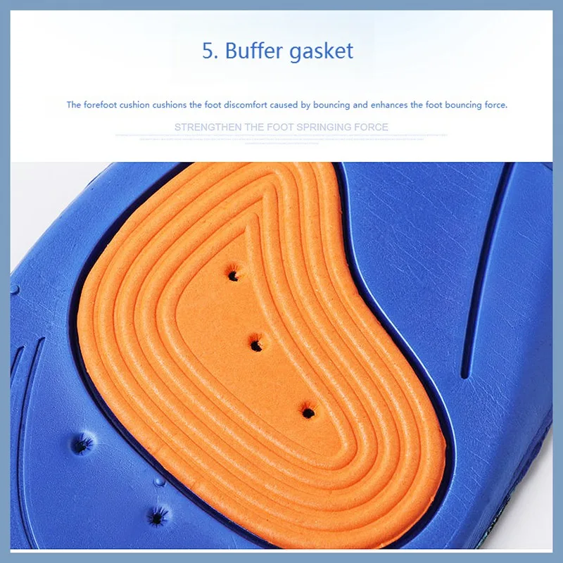 Description Picture 5 of itemElastic Memory Sports Insoles Support Foot Pain Massaging Silicone Insoles Gel Soft Sport Shoes Pad for Women Men Sneakers Sole