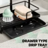 kitchen sink storage rack,faucet sponge rag holder,Bathroom drain rack with hook,Soap and cleaning supplies storage box 4