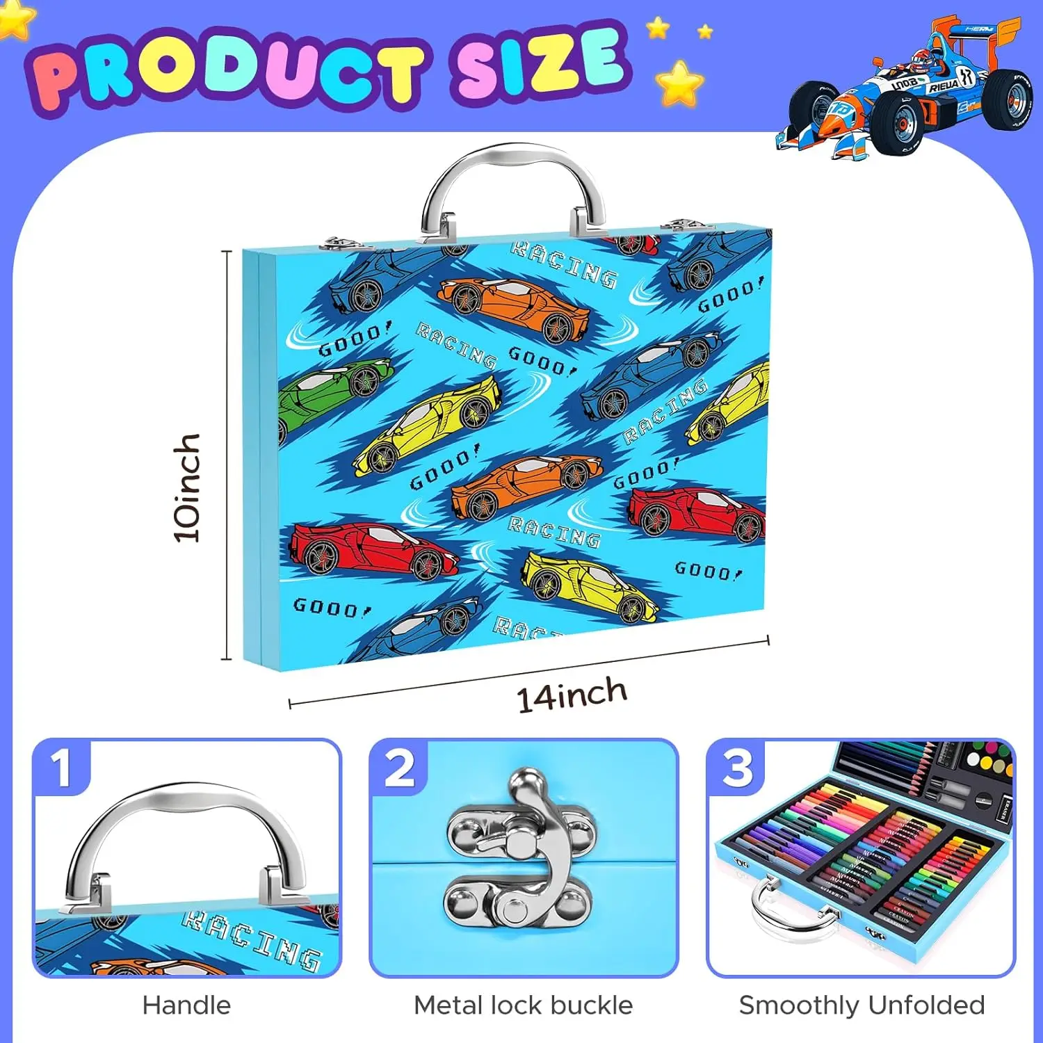 110PCS Arts & Crafts Supplies Coloring Pens Set Painting Set With Markers/Crayons/Colored Pencils/Oil Pastels/Watercolor Cakes - 6