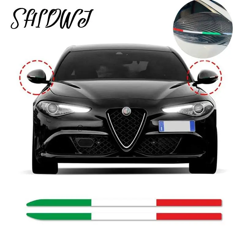 

2X Car Rearview Mirror Sticker For Alfa Romeo Sportiva Giulia Giulietta 159 156 MITO Stelvio 147 Fiat Abarth 595 695 500 500E