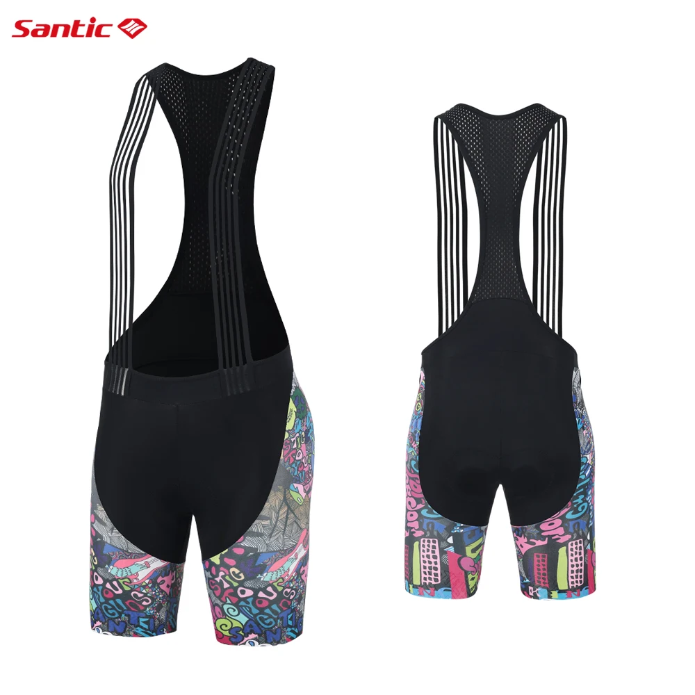 Santic Women's Cycling Bib Shorts Quick Dry Breathable Cycling Bib Shorts Bicycle Perspiration