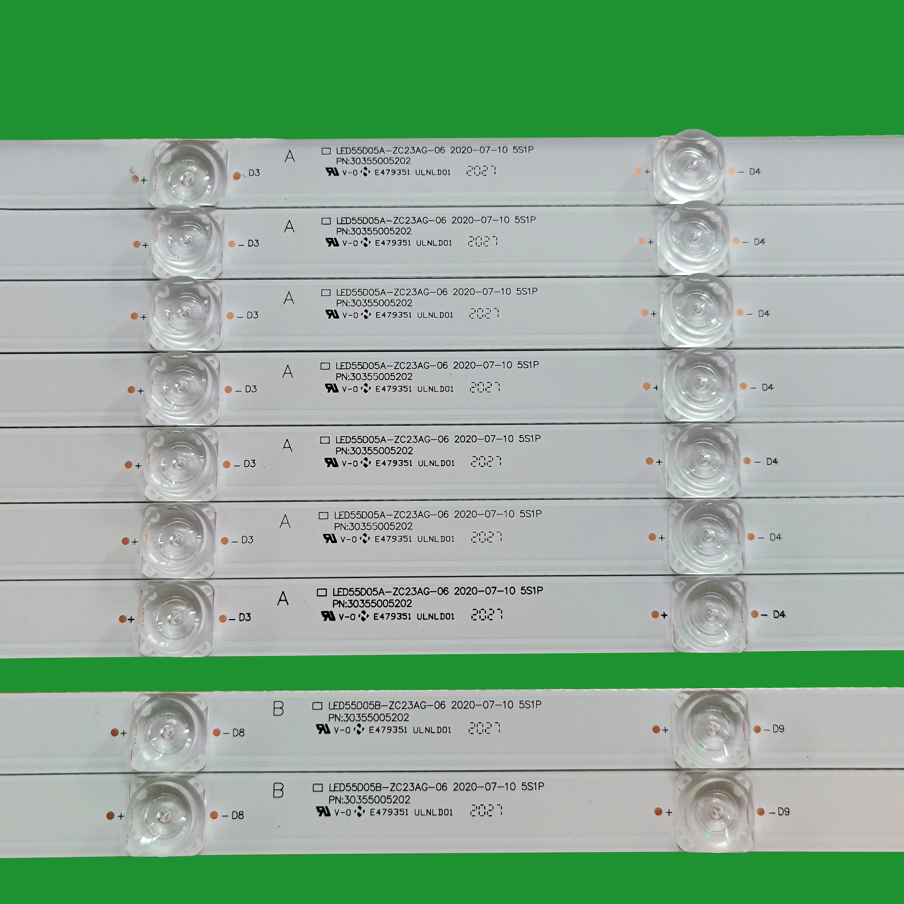Conjunto Tira Retroiluminação Led para Led55d05a-zc29ag02 Led55d05b-zc29ag-02 Dlalu55c51 Ls55al88a81tk55zm Lc546pu1l01 Kx55 10 Peças - Imagem 4