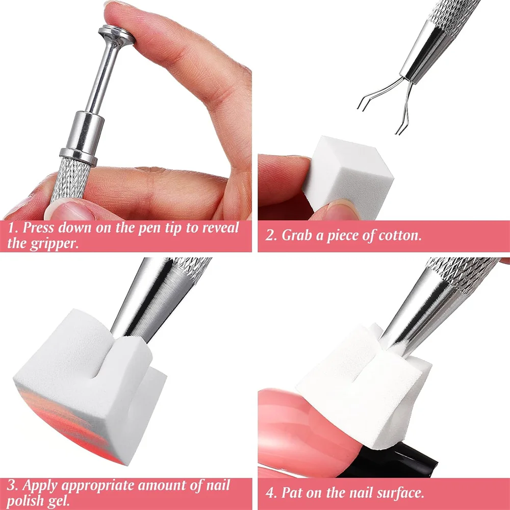 YIKOOLIN 50/200PCS Gradient Nail Sponge Set Soft Mini Nails