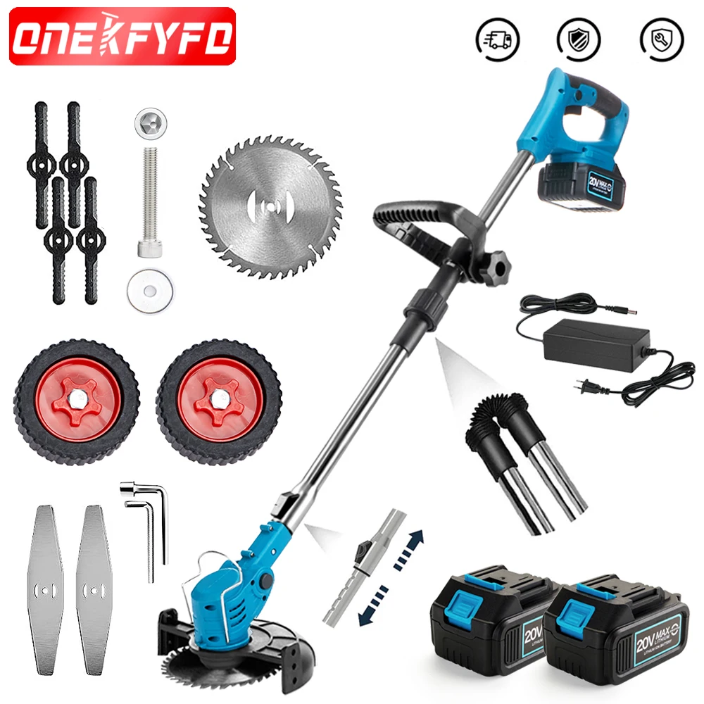 Tosaerba Elettrico 21V Tagliaerba Cordless Lunghezza Taglierina Regolabile Attrezzi Da Giardino Per Uso Domestico Batteria Compatibile Makita 18V