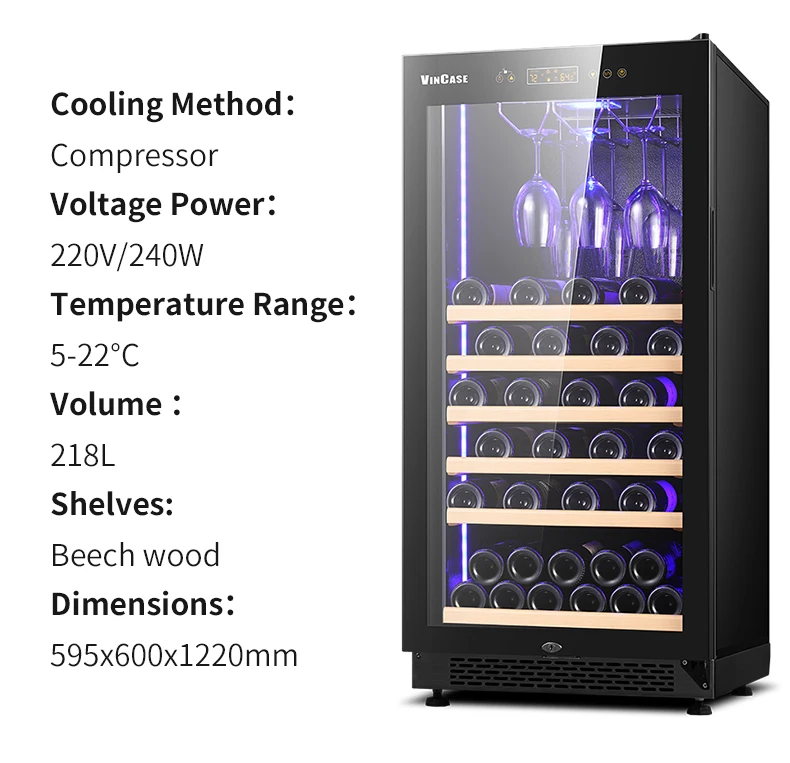Stainless Steel Thermostatic Wine Cabinet Display Dual Zone Small Wine Cooler Refrigerator