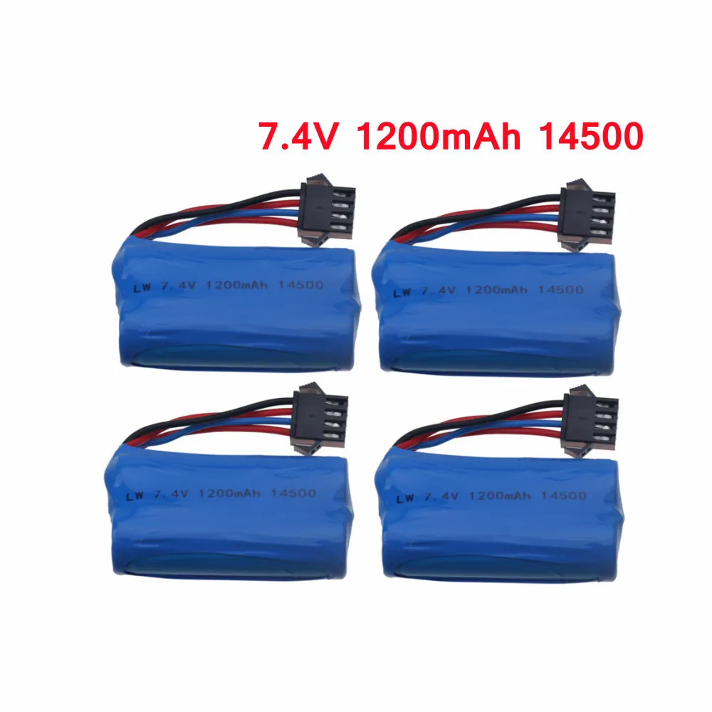 

14500 2S battery for water bullet gun Toys accessories 7.4v 1200mAh Li-ion Rechargeable Battery For RC Toys Cars Boats Parts