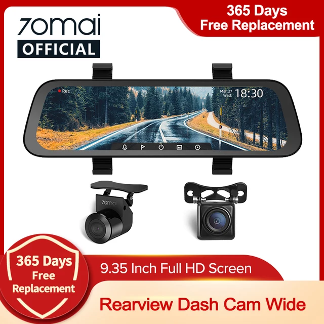 9.35 Inch Full Screen 70mai Rearview Dash Cam Wide 1080P Auto Cam 130FOV 70mai D07 Mirror Car Recorder Stream Media Car DVR 1