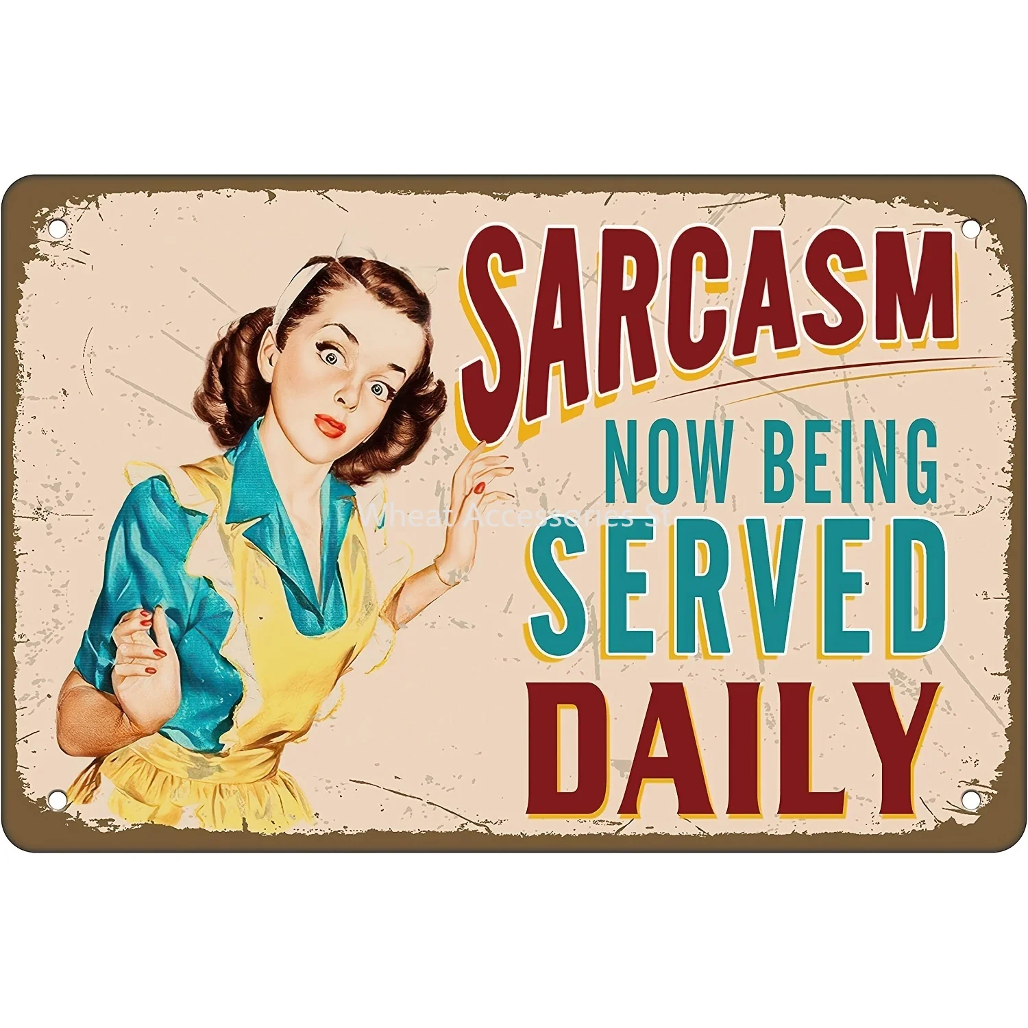 

Retro Metal Tin Sign Wall Decor Now Being Served Daily Funny Vintage Tin Sign Wall Plaque Poster For Cafe Bar Restaurant