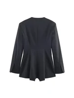 TFMLN Fashion Women Suit Jumpsuit Elegant Solid Blazer V-Neck Slim Long Sleeve Sexy Shorts Streetwear Female Black Rompers New - Image 4