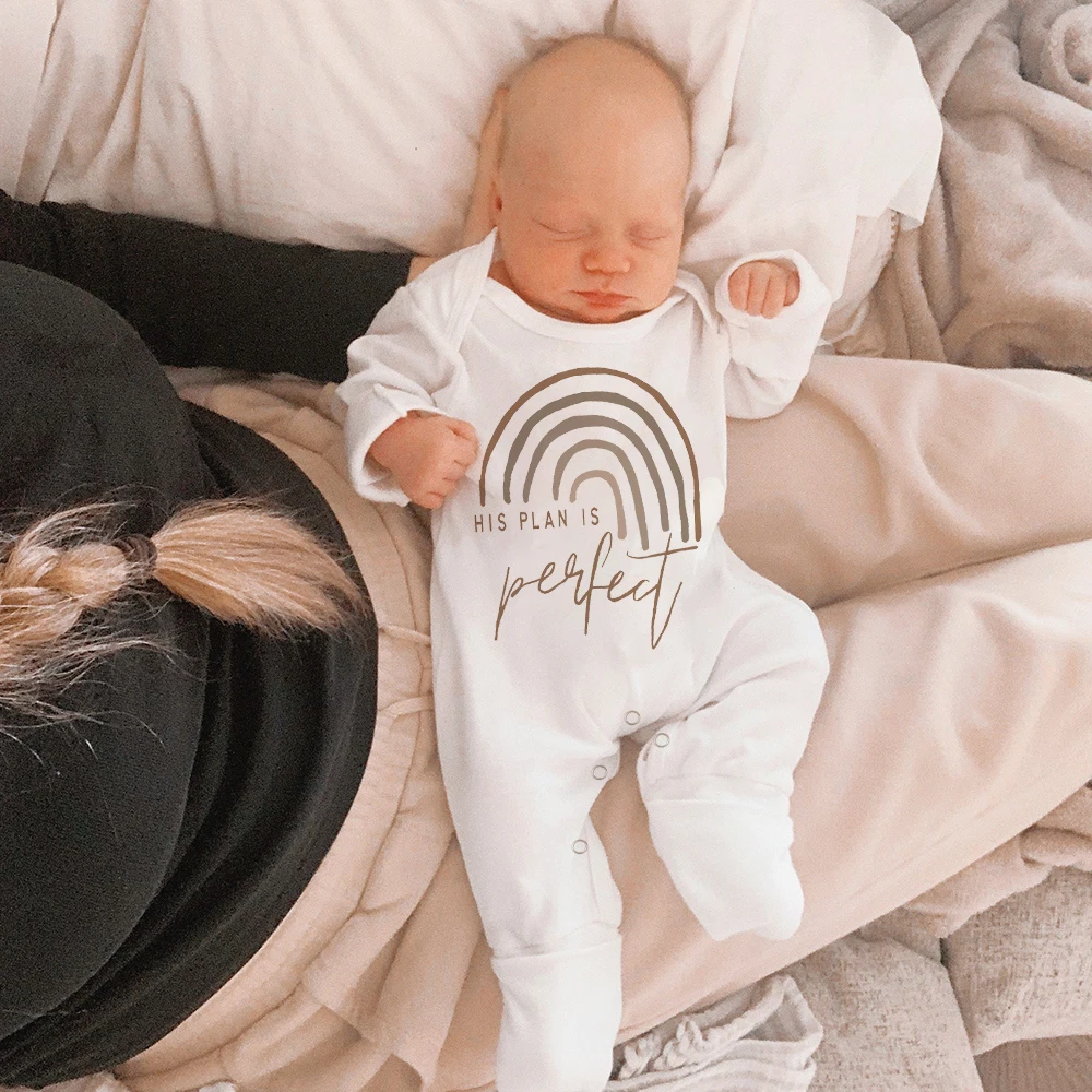 Baby Grow Rainbow Baby Sleepsuit Personalised Our Rainbow Baby