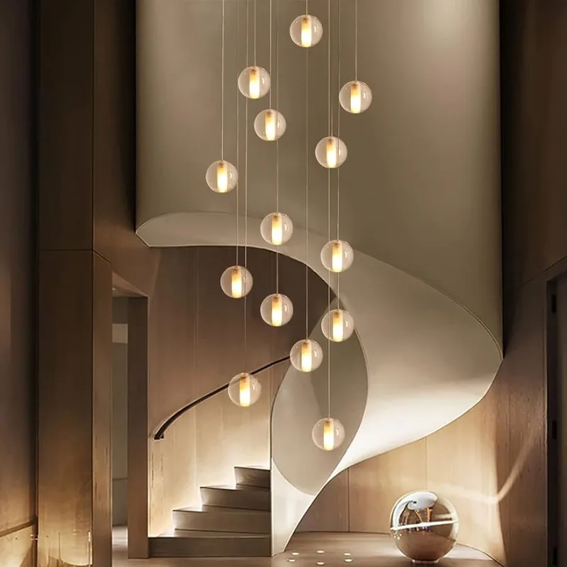 

GINSENGLUX 14-Lights Staircase Chandelier Modern Staircase Pendant Light ceiling lights