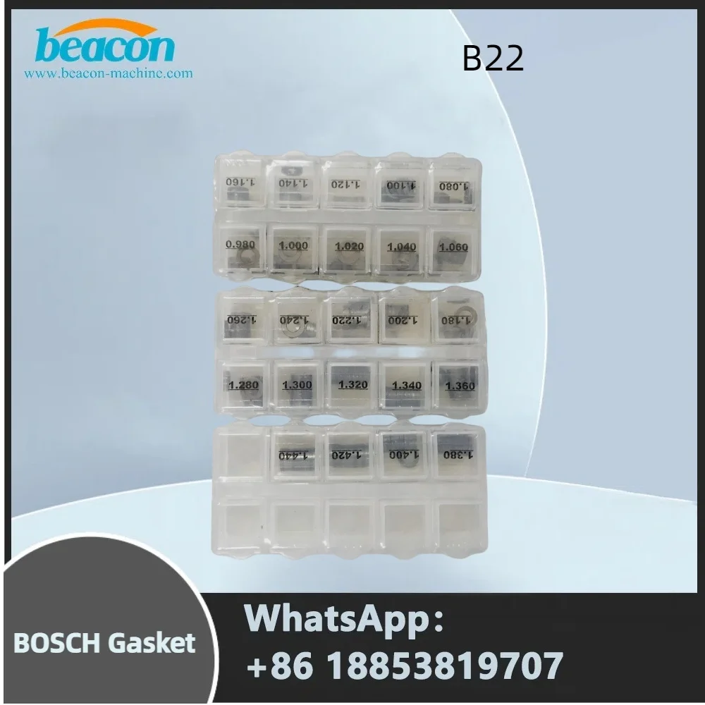 

Beacon High Quality 200PCS Auto Diesel Gaskets B22 Size 1.2-1.29mm Shims CR Injector Adjust Washers B22 for Bosch