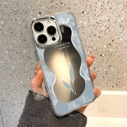 Floral Design Shockproof Makeup Mirror Phone Case - Soft TPU Silicone Cover - iPhone 13 (HA19)