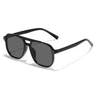 Vintage hommes femmes grandes lunettes de soleil hommes nuances carrées marque concepteur unisexe lunettes de soleil lentille noire mâle femme lunettes de soleil UV400 4