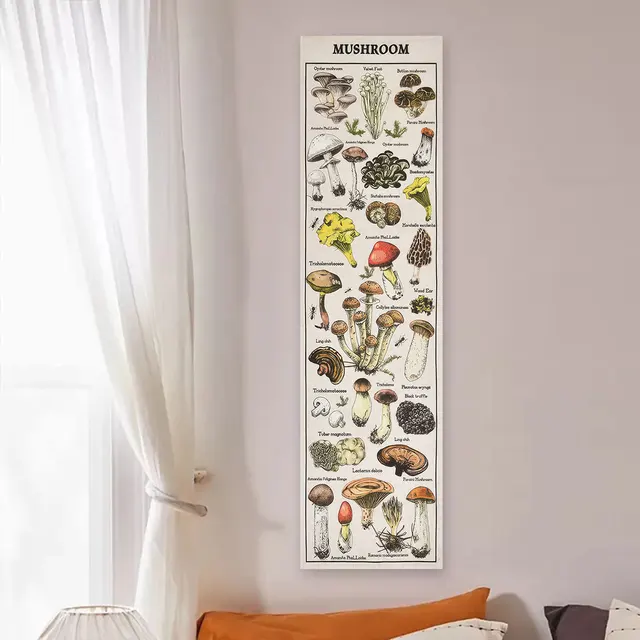 Tableau floral et végétal Tapisserie verticale, Pièces plus lentes, Mur de référence, Art botanique llustratif, Fleurs, Décoration d'intérieur 5