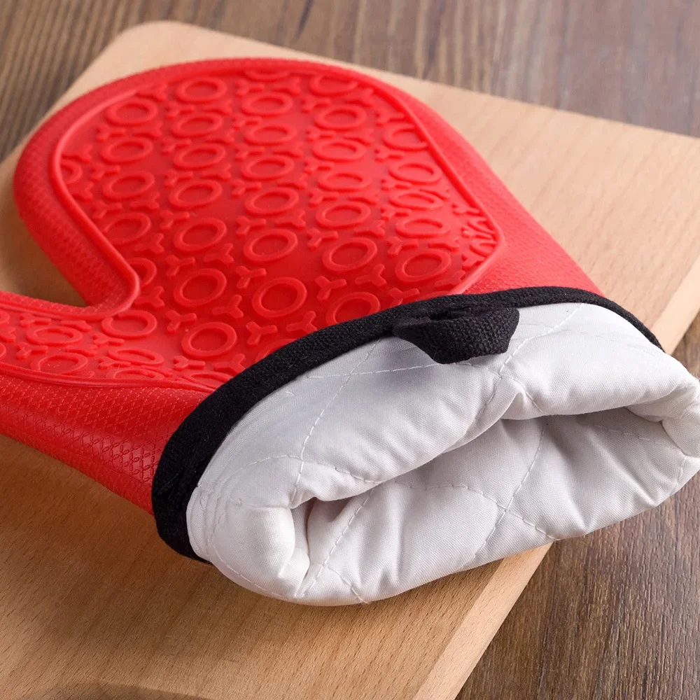 Silicone Heat-Resistant Gloves for Kitchen, Barbecue Cooking Gloves, Microwave Mittens, Oven, Home Heat Resistant