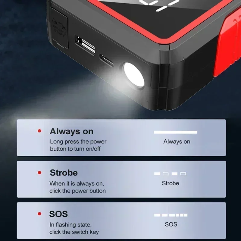 Car Jump Starter 2000A Portable Car Battery Booster Charger