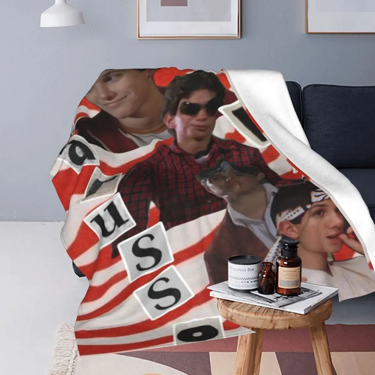 Throw Blanket 80s Ralph Macchio Micro Fleece Blanket Four Sizes Cartoon Warm For Living Room Nice Gift 4