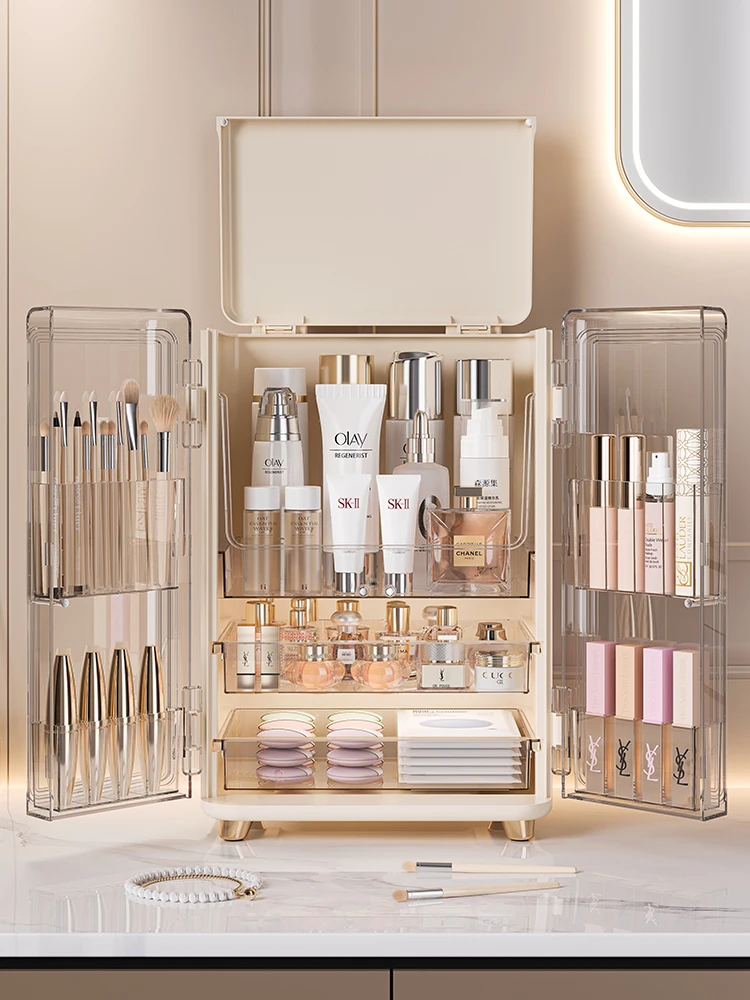 Acrylic Cosmetics Storage Box Large-Capacity Dust-Proof Desktop Dressing Table Luxury Makeup Box