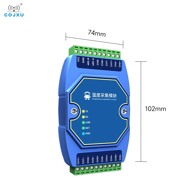 RTD 온도 획득 모듈, 8 방향 PT100, COJXU ME31-XDXX0800-485 RS485 고정밀 모듈, 지지대 Modbus DC 8 28V