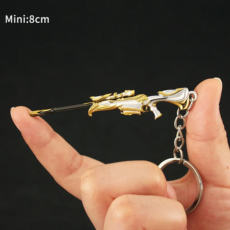 Game Keychains Game Knife Sword Keychain Cosplay Toy Cosplay Prop Valorant Game Peripheral Keychain Melee Reaver 9cm Mini Metal Knife Model Key Ring Karambit Arant Gun Toys for Boys Holiday Gift