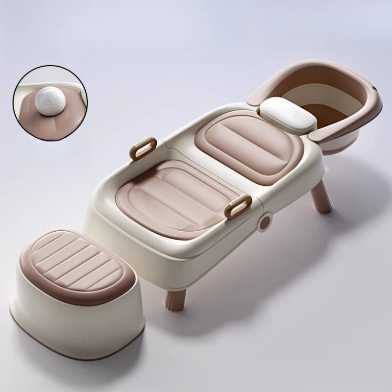 Foldable Shampoo Chair Reclining Wash Hair Bed for Kids Adults Pregnant Women Home Large Size Comfortable Hair Washing Tool