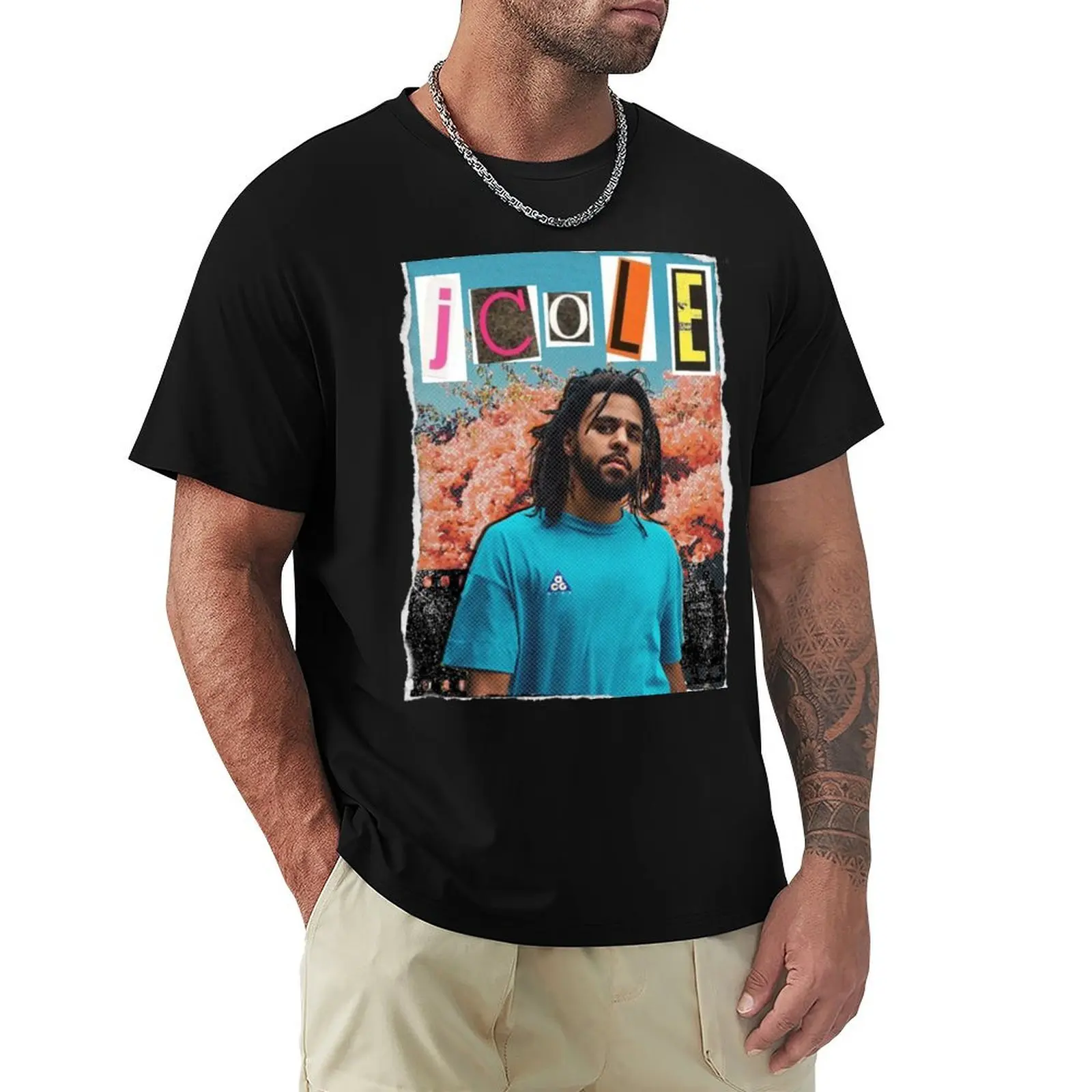 

J. Cole Scrapbook Eff T-Shirt vintage boys animal print plain white t shirts men