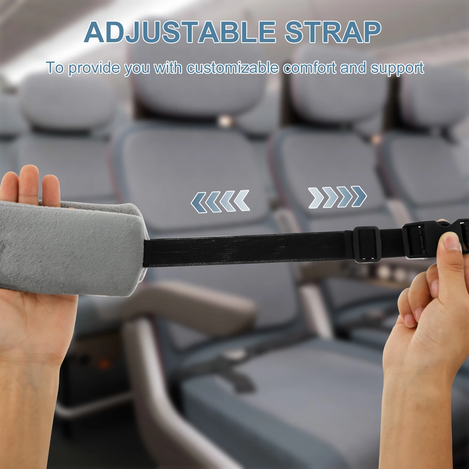 Deluxe Adjustable Travel Neck Support Straps - Comfortable Head Support for Airplane and Car Journeys (2-Pack)