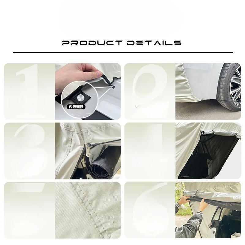 Rear Tent MPV Special Outdoor Camp Car Tail Multifunction Roof Extension Sunshade Rainproof Anti-mosquito Without Support Poles! car rear tent