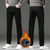 New Winter Casual Men Plush Wool Slim Fit Business Jeans Male Elastic Straight Fleece Denim Pants Warm Thick Fur Skinny Trousers 5