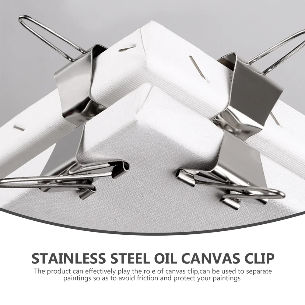 4pcs Wet Canvas Clips Stainless Steel Oil Painting Frame Clamps for Separating and Protecting Artwork