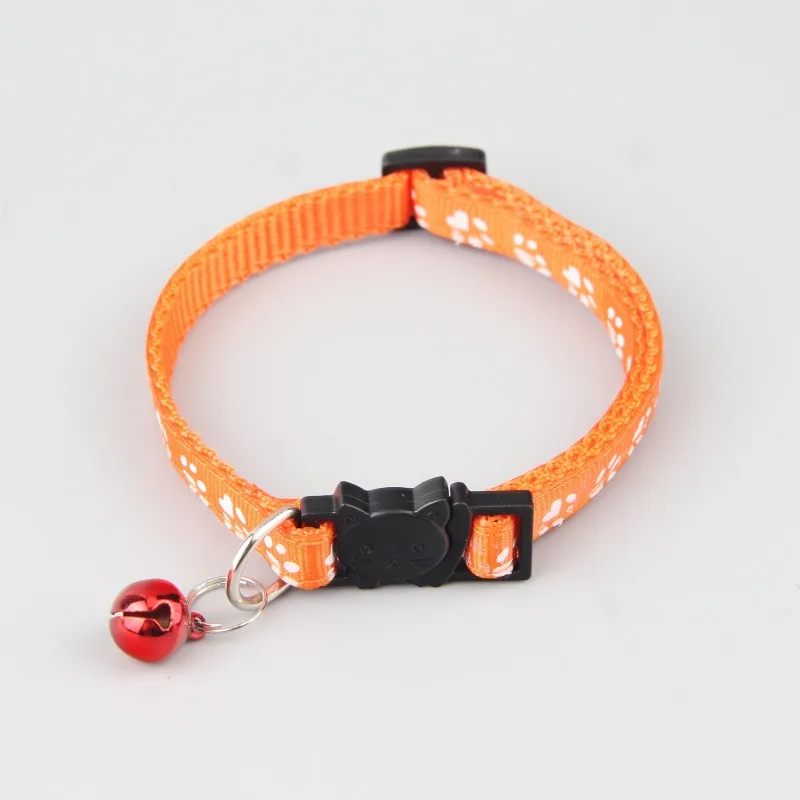 2pcs Good Looking Cat Collar, Interesting Cat Head Style, Footprint Pattern Bell Safe Release Practical Convenient Pet Supplies