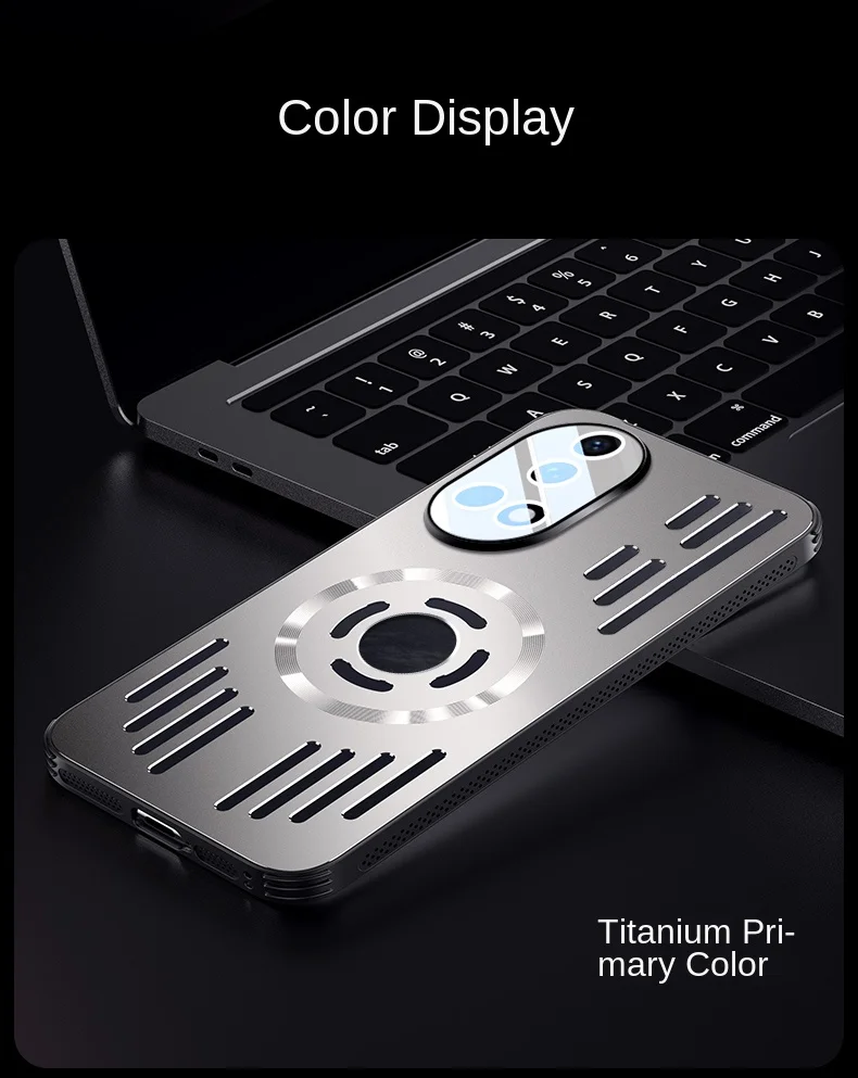Enhanced Hard Metal Protective Back Cover with Heat Dissipation and Wireless Charging Compatibility