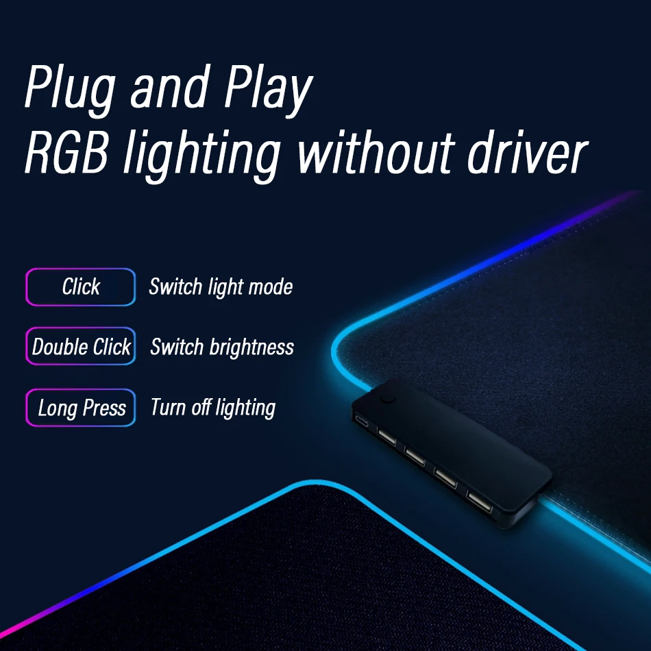 de mesa rog tapete antiderrapante rgb luminoso