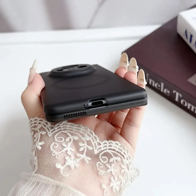 Ultra-Thin Shockproof Magnetic Clear Matte Flip Back Cover Case with Magsafe Compatibility