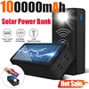 100000mAh 120W Solar Power Bank 4USB Large Capacity External Battery Mobile Phone Wireless Fast Charging Mobile Phone Accessory 1