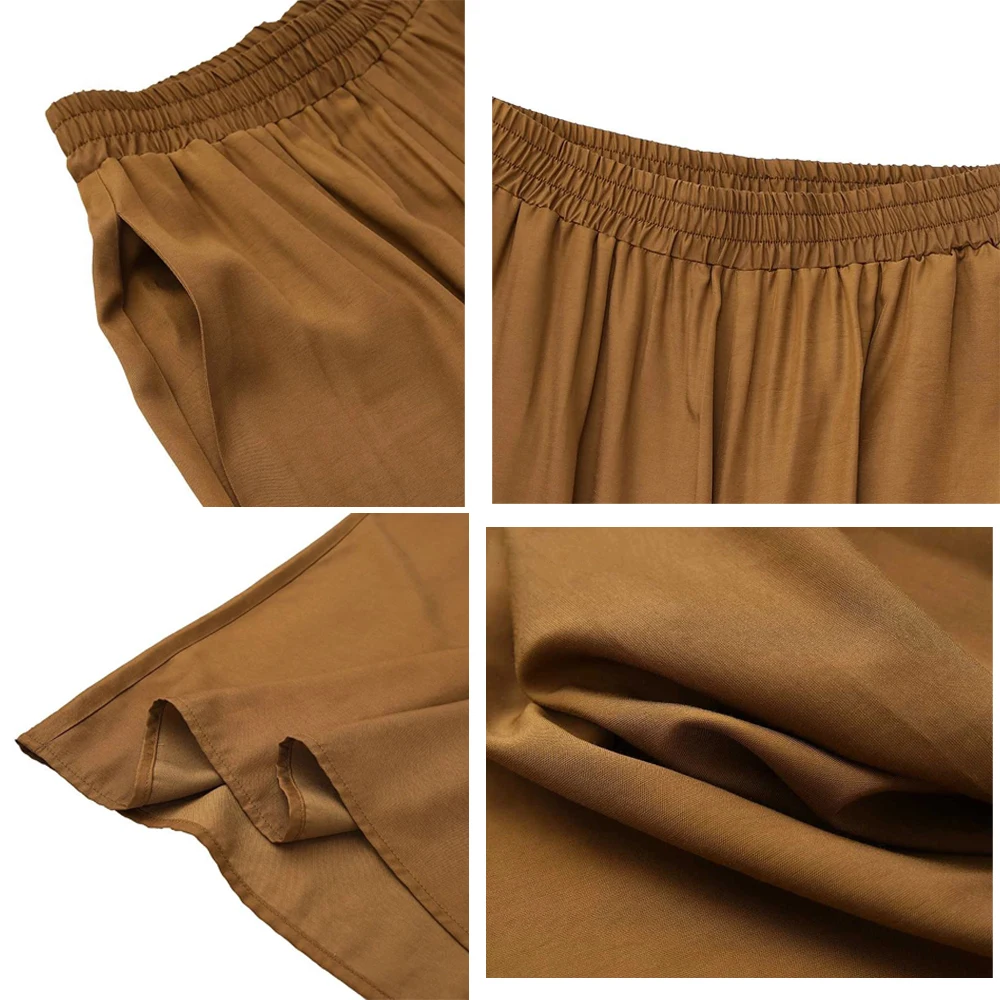 بنطال نسائي من الحرير الجليدي بساق واسعة ، بنطلون ساق مستقيمة ، كلاسيكي بسيط ، متوسط الارتفاع ، ثنى مرن ، مقاس كبير ، الربيع والصيف 4 بنطال نسائي من الحرير الجليدي بساق واسعة ، بنطلون ساق مستقيمة ، كلاسيكي بسيط ، متوسط الارتفاع ، ثنى مرن ، مقاس كبير ، الربيع والصيف 4