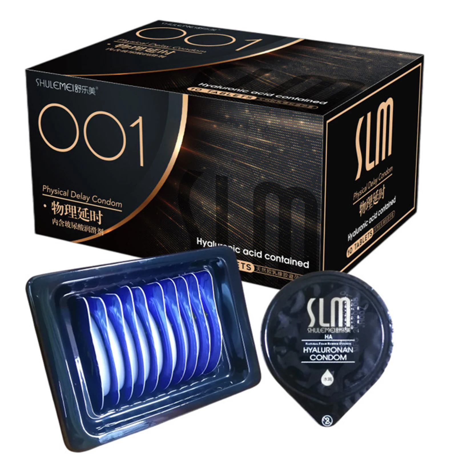 Ultra Thin Condom 001 Pellet Condom Zero Sense Water Soluble Hyaluronic Acid Penis Sleeves Adult Exciting Stimulation Sex Toys