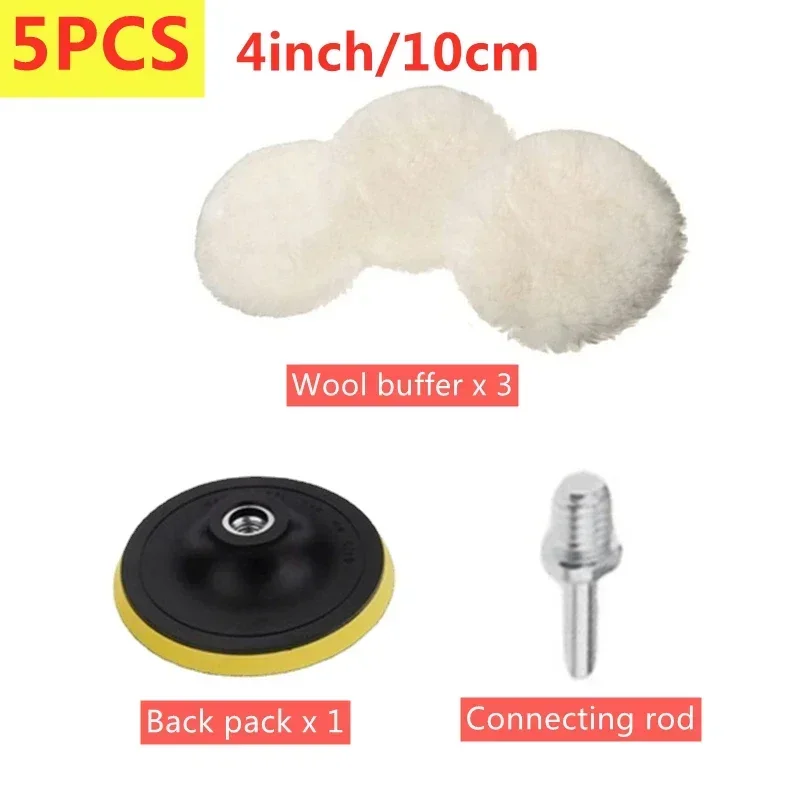 3inch Car Polishing Disc 11Pcs/Set Self-Adhesive ing Waxing Sponge Wool Wheel Polishing Pad For Car Polisher Drill Adapter