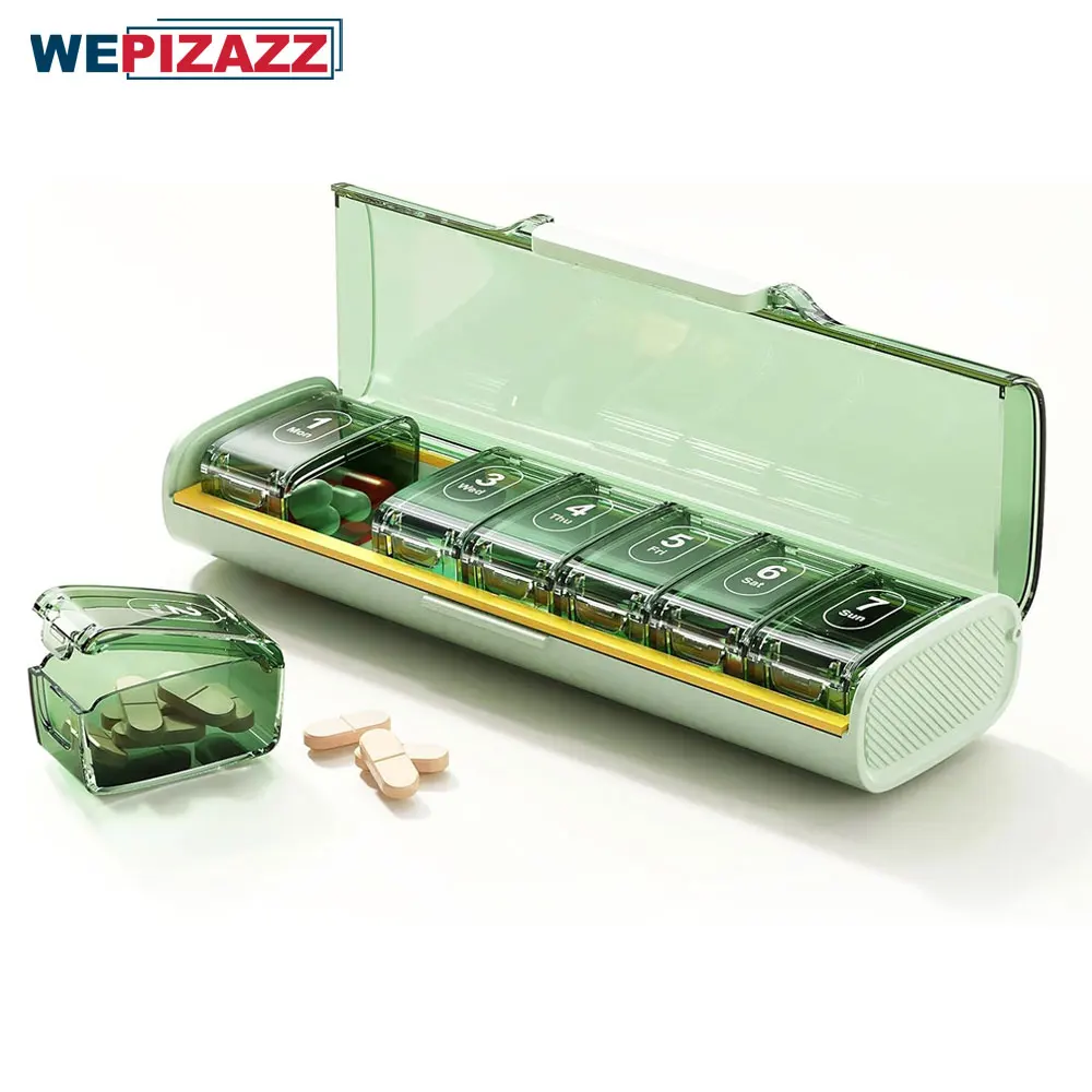 Enhanced 7-Day Large Pill Organizer and Supplement Storage Box