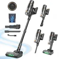Aspirateur à bâton sans fil 600W / 58Kpa / jusqu'à 65mins Temps d'exécution 3 modes d'aspiration Filtre HEPA lavable Affichage numérique 4-en-1 Aspirateur portatif Brosse à rouleaux anti-embouteillage autonome pour tap 1