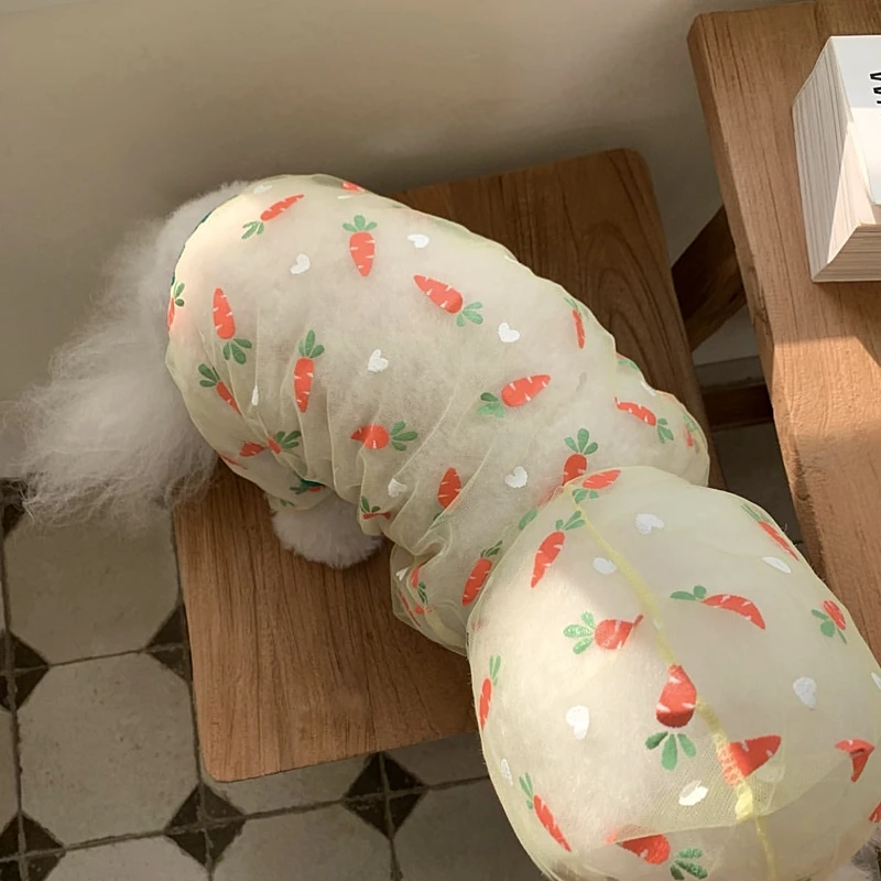 

Летняя тонкая Воздухопроницаемая сетчатая комбинезон с милым принтом для собак, крутой костюм от комаров для питомцев, щенков, бишона, йоркширского терьера, одежда для маленьких собак