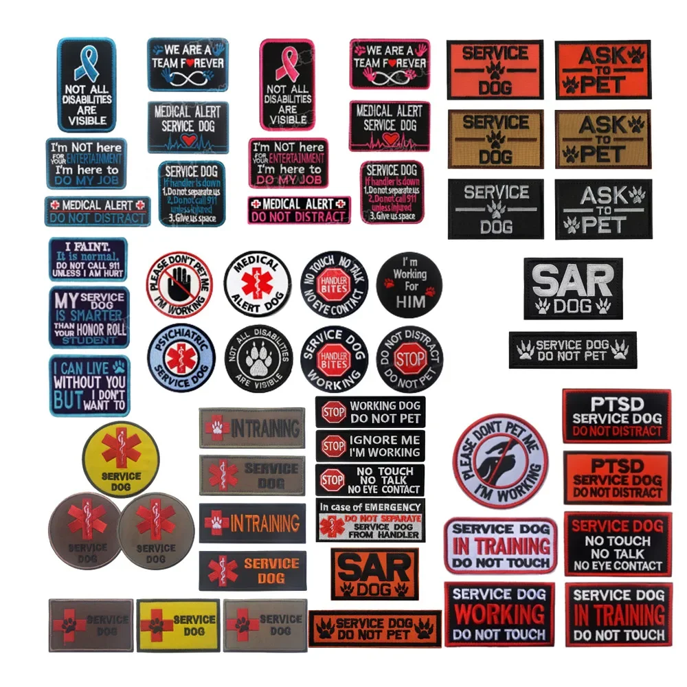 Toppe Ricamate Emt Medic Medical Service Dog Patch Work Training Dog Ptsd K9 Patch Tattiche Militari Distintivi Da Ricamo