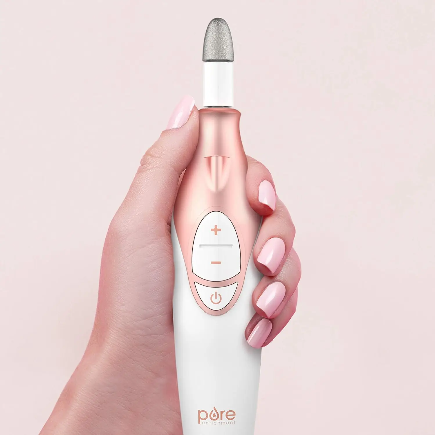 Enrichment PureNails Luxe Rechargeable Manicure Set - 12-Piece Cordless Electric Nail Drill with 9 Nail Attachments, 3 Speeds an 5