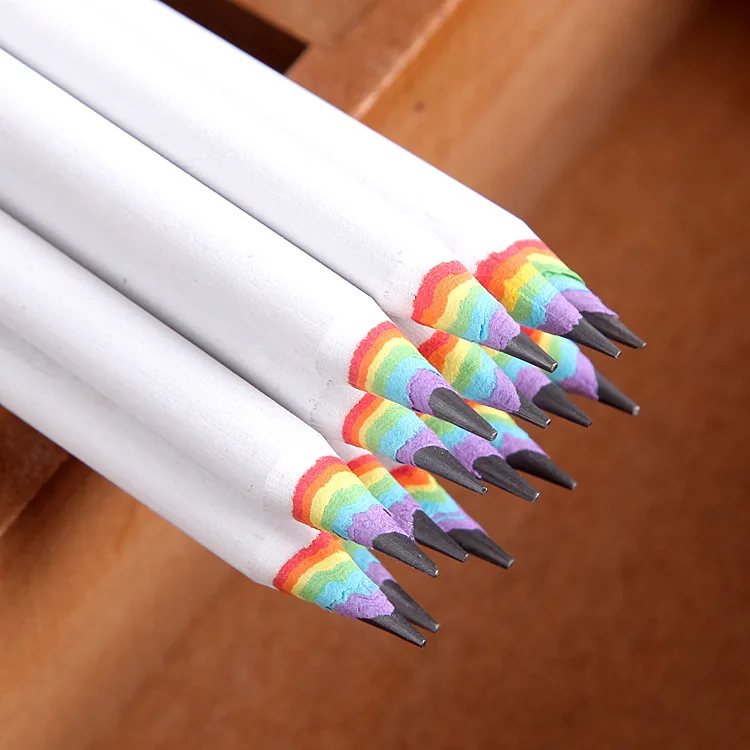 

10Pcs Pencil 2B Rainbow Color Pencil Stationery Items Drawing Supplies Cute Pencils For School Office School